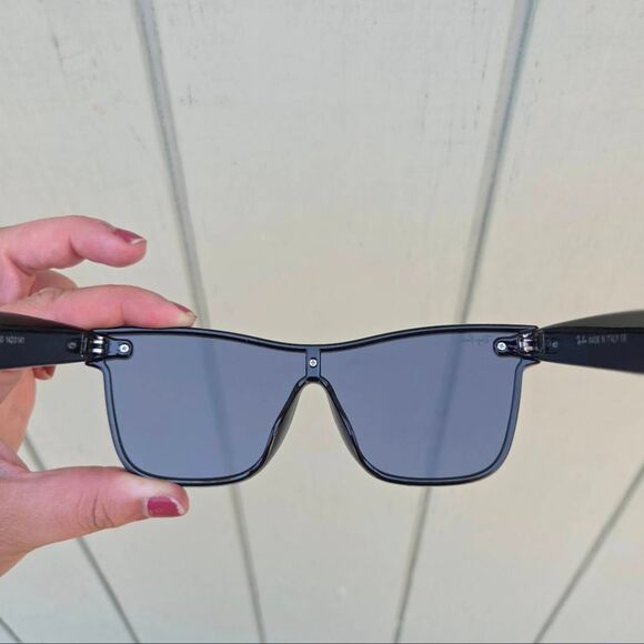 RayBan Blaze Wayfarer Black Semi Transparent Overlay Sunglasses - Picture 6 of 8